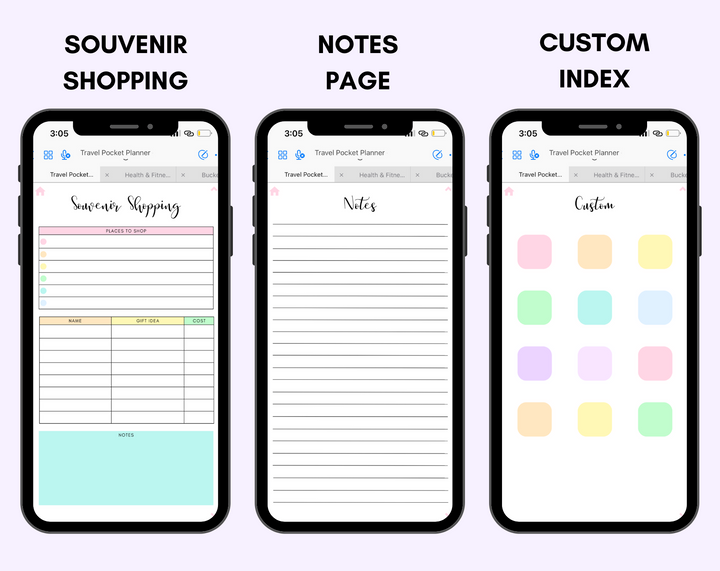 Digital Travel Phone Planner Rainbow