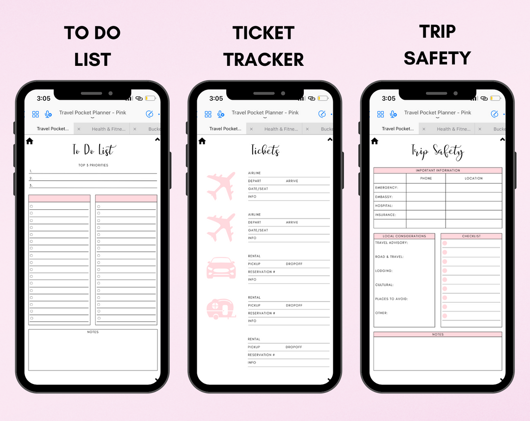 Digital Travel Phone Planner Bundle