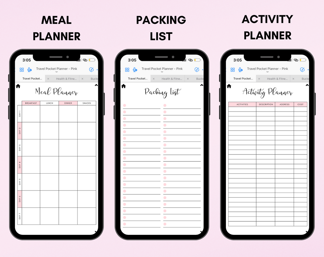 Digital Travel Phone Planner Bundle