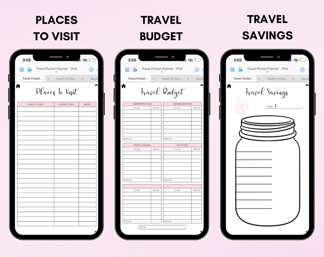Digital Travel Phone Planner Bundle