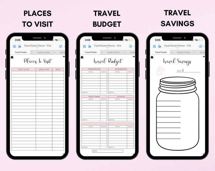 Digital Travel Phone Planner Bundle