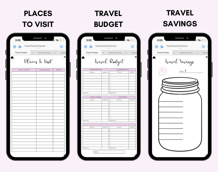Digital Travel Phone Planner Purple