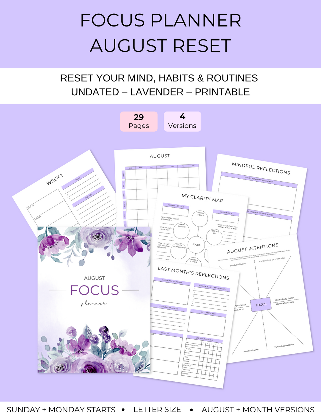 Focus Planner: August Reset