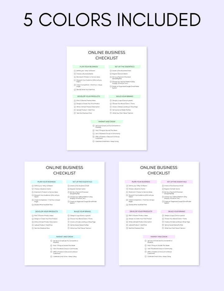 Online Business Checklist