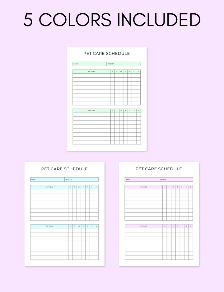 Pet Care Schedule