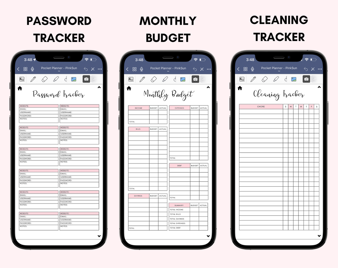 Digital Phone Planner Bundle