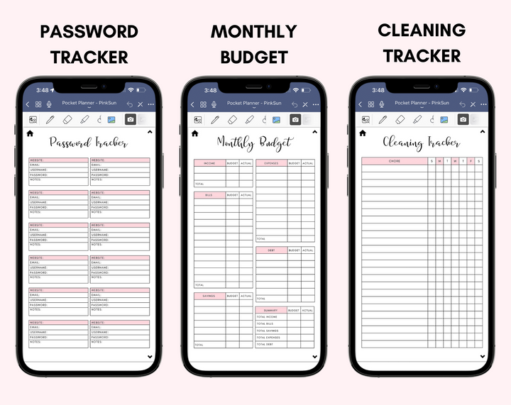 Digital Phone Planner Bundle