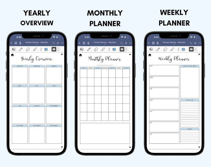 Digital Phone Planner Blue