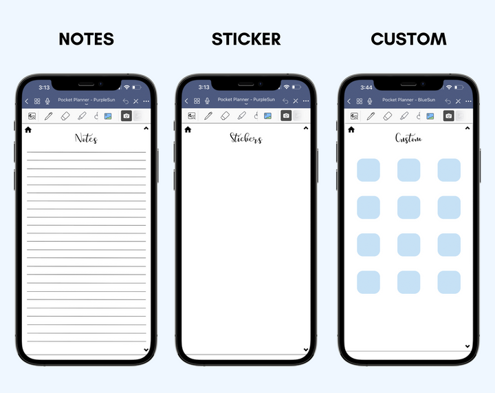 Digital Phone Planner Blue