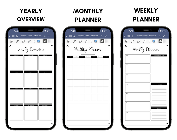 Digital Phone Planner Black