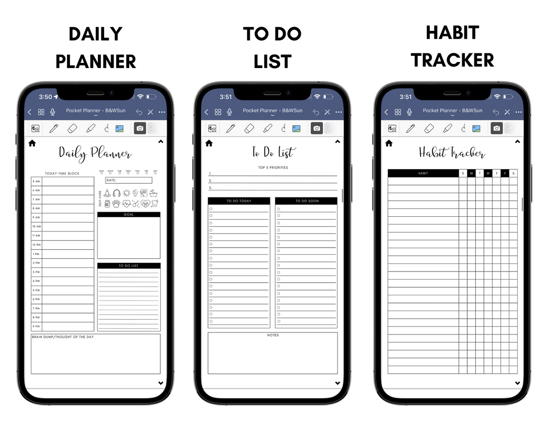 Digital Phone Planner Black