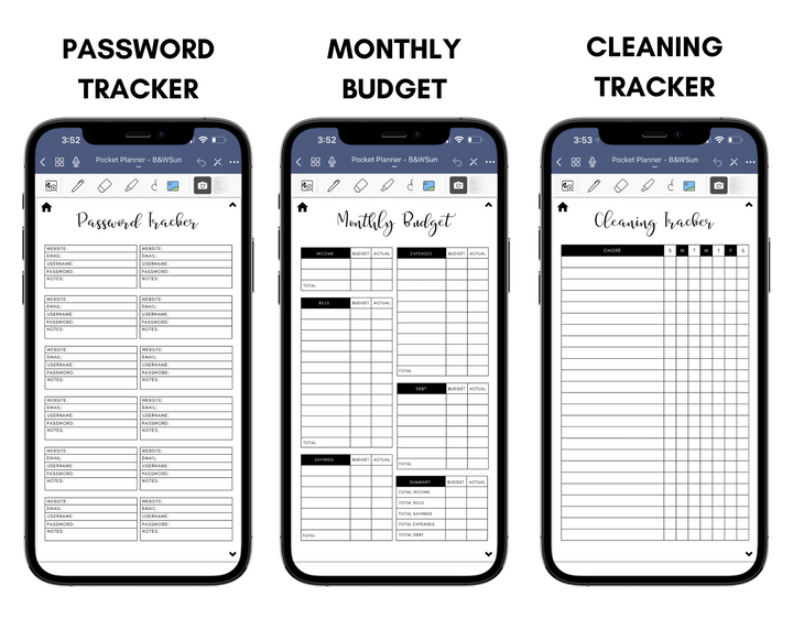 Digital Phone Planner Black