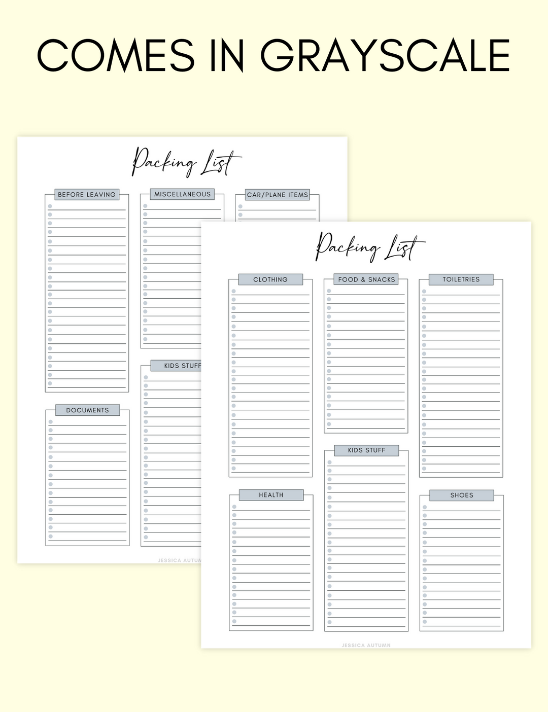 Packing List