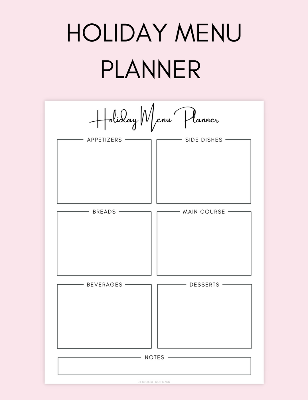 Holiday Menu Planner