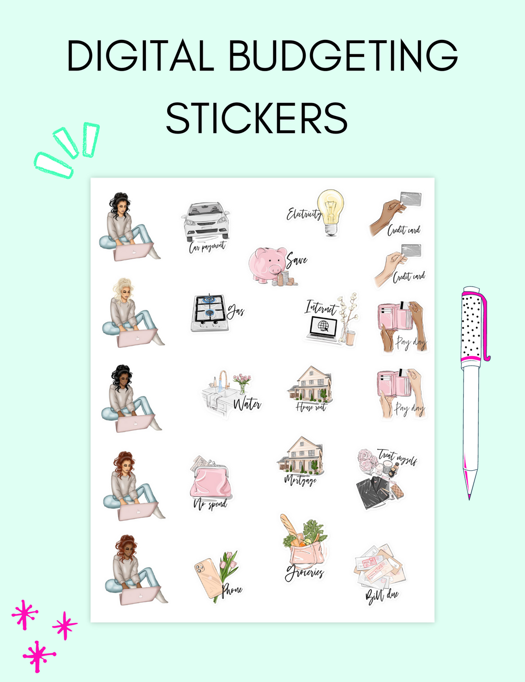 Digital Budgeting Stickers