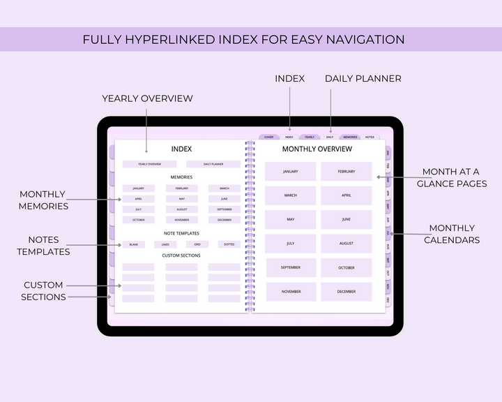 2025 Simply Elegant Digital Planner in Purple