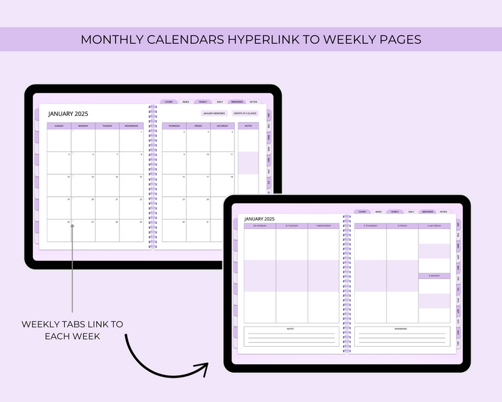 2025 Simply Elegant Digital Planner in Purple