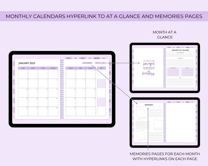 2025 Simply Elegant Digital Planner in Purple