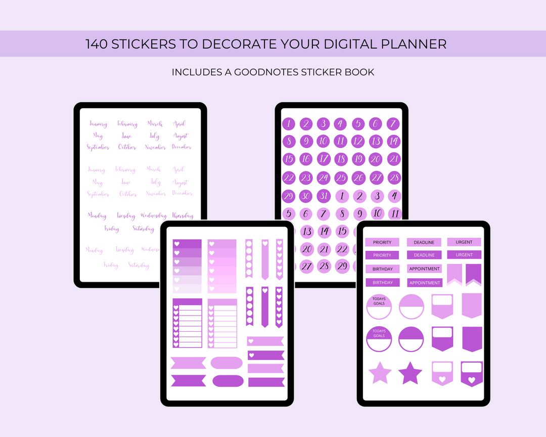 2025 Simply Elegant Digital Planner in Purple