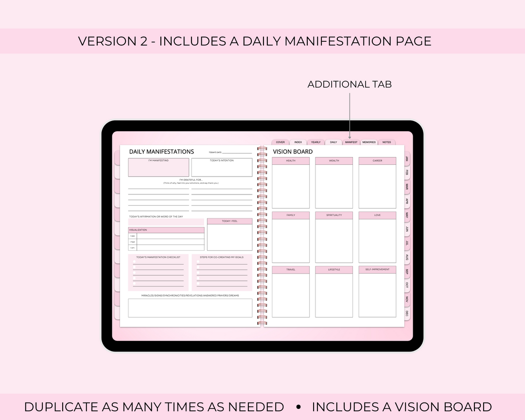 2025 Simply Elegant Digital Planner in Pink