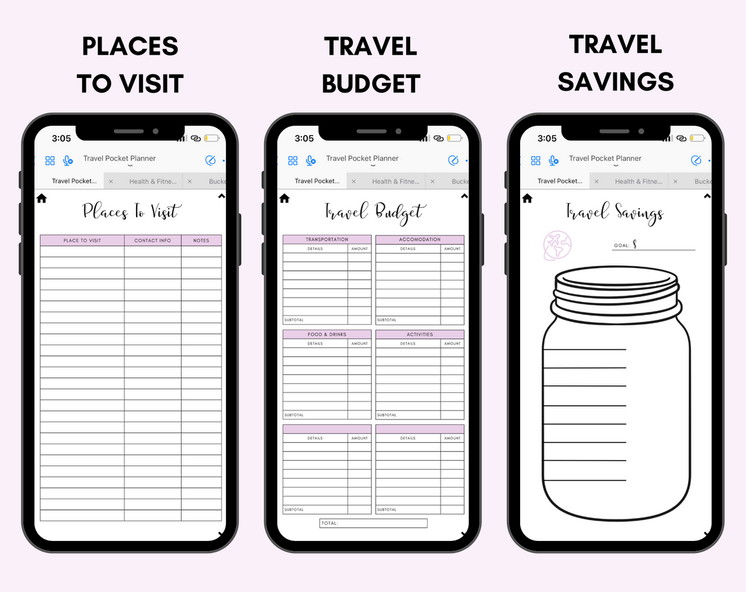Digital Travel Phone Planner Purple