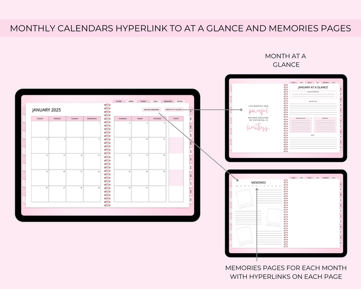 2025 Simply Elegant Digital Planner in Pink