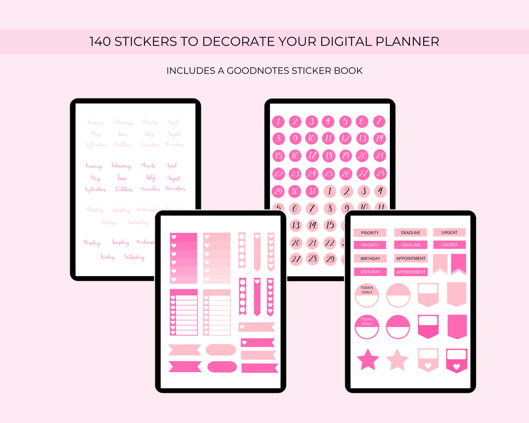 2025 Simply Elegant Digital Planner in Pink