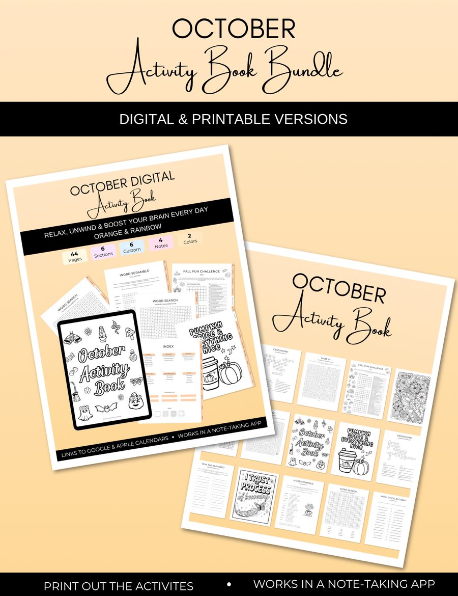 Monthly Activity Books – Jessica Autumn Planners