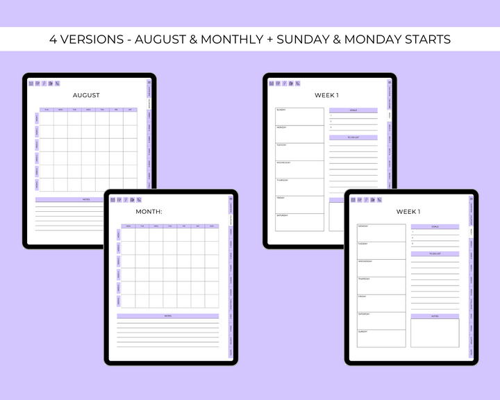 Focus Digital Planner: August Reset