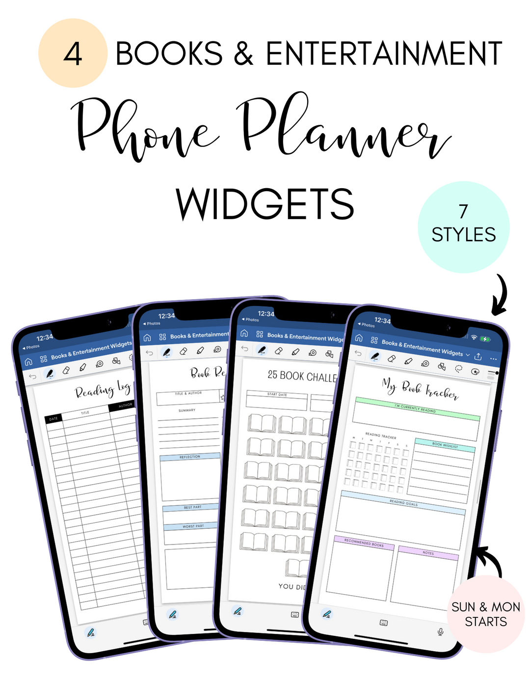 10 Phone Planner Widget Packs