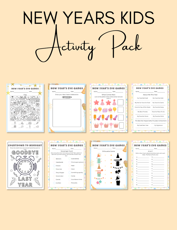 Kids New Years Activity Pack