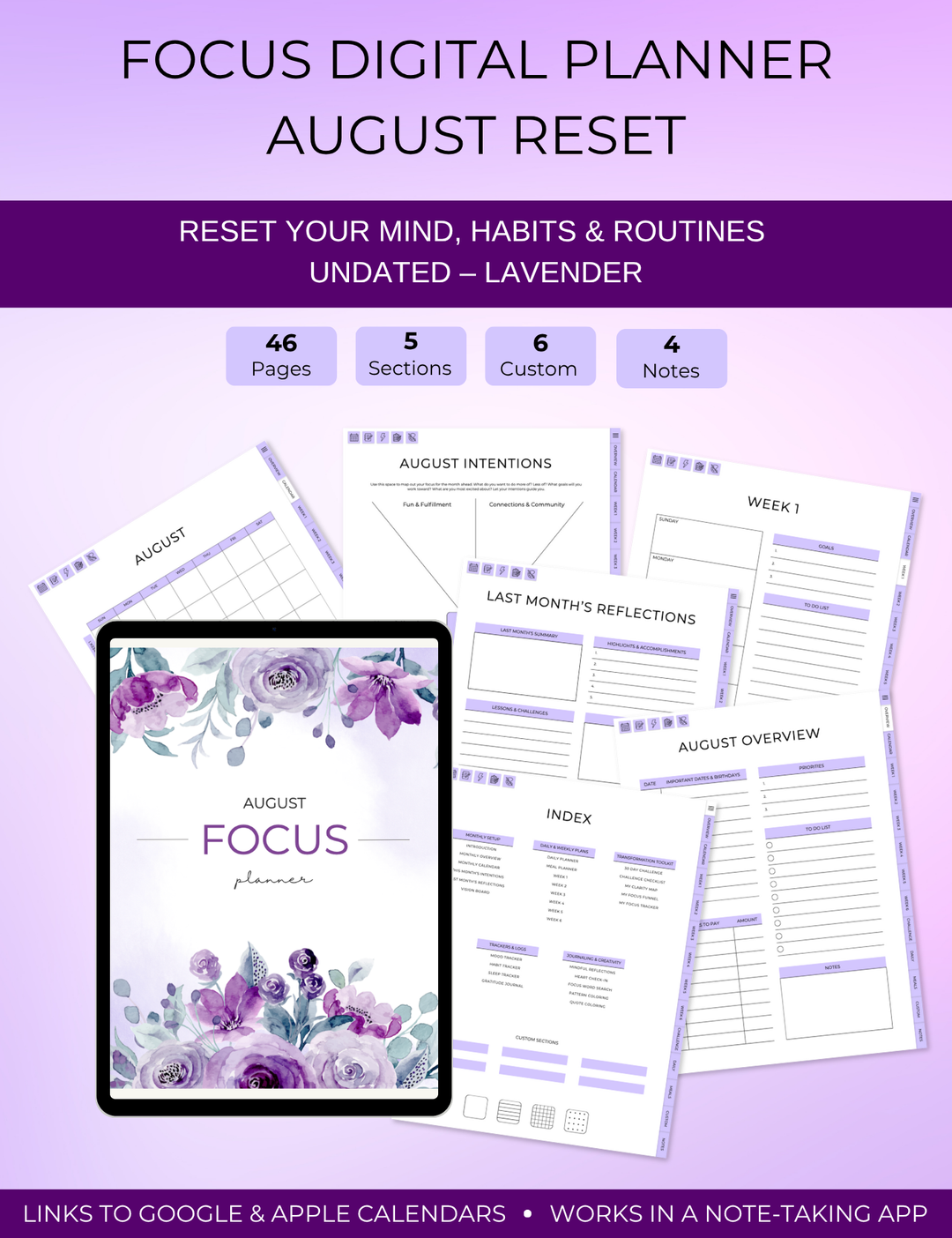 Focus Planner Bundle: August Reset