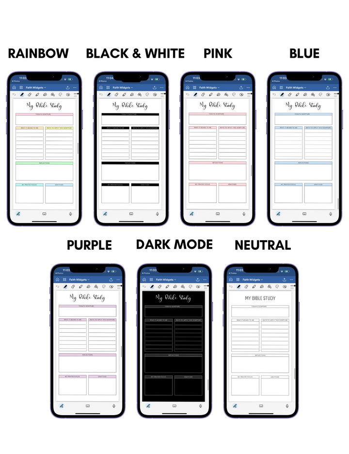 Digital Phone Planner Faith Widgets