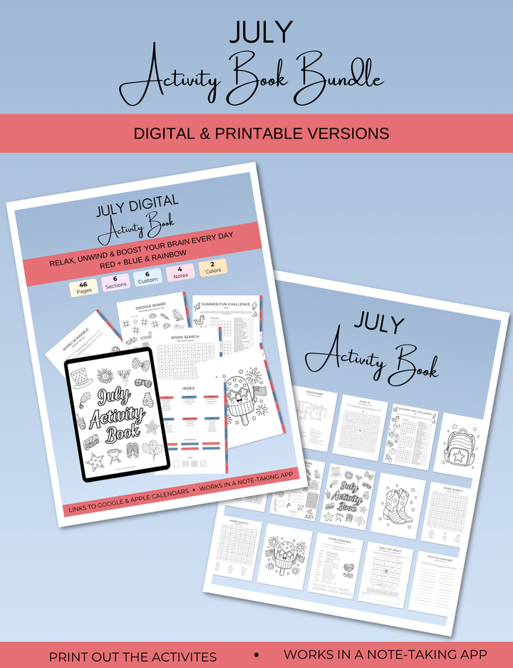 July Activity Book Bundle (Digital + Printable)