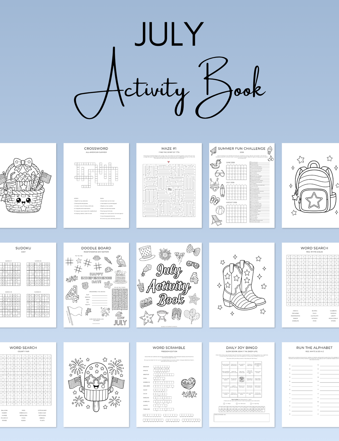 July Activity Book Bundle (Digital + Printable)