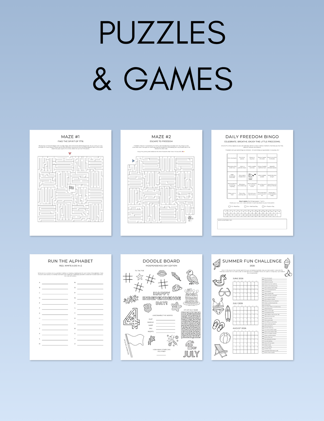 July Activity Book Bundle (Digital + Printable)