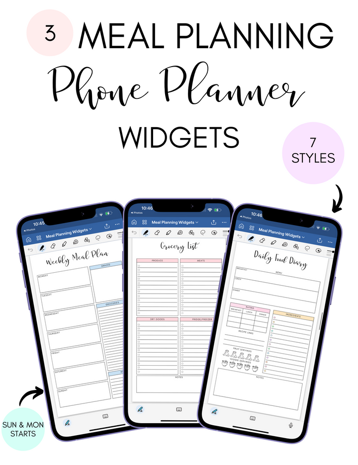 10 Phone Planner Widget Packs