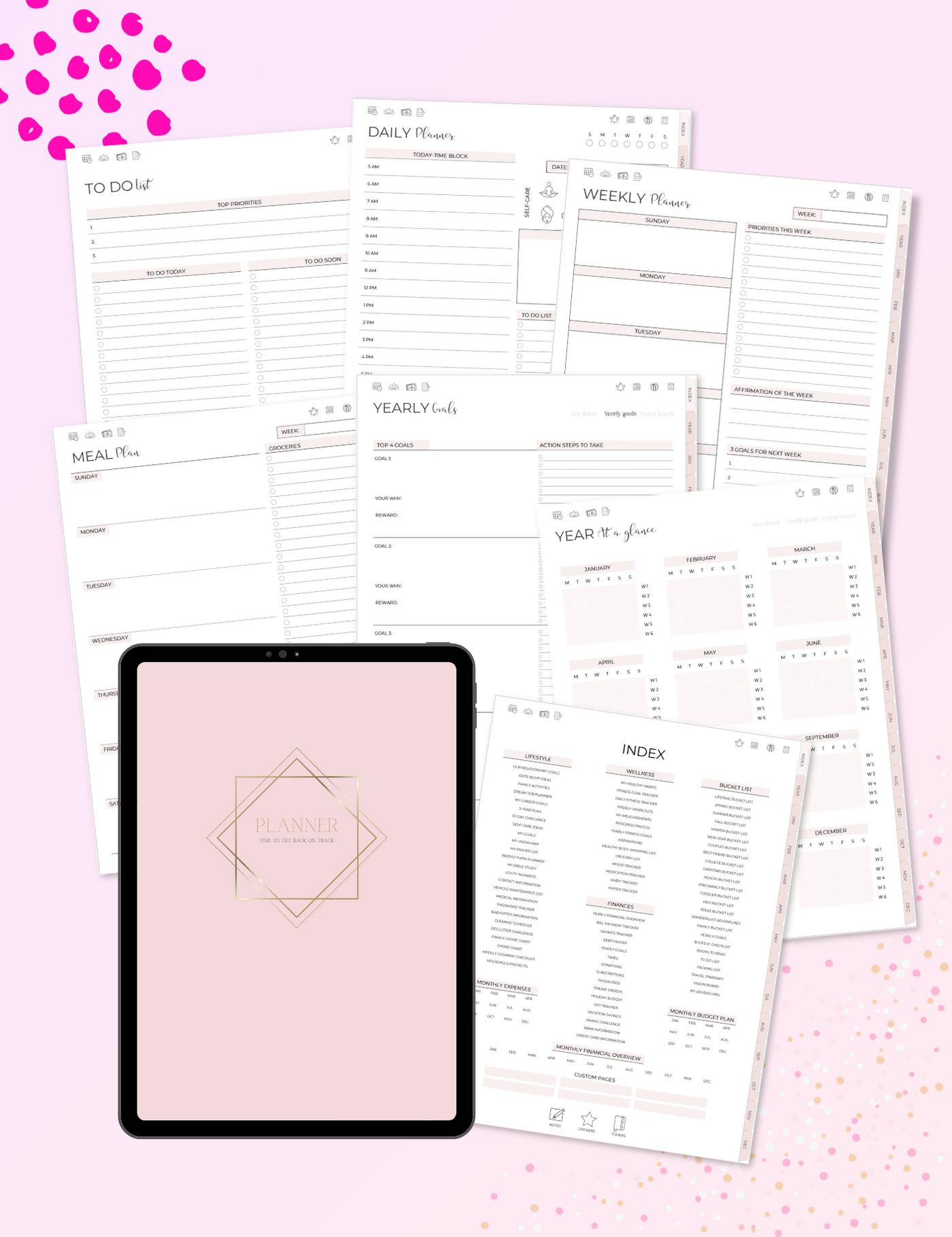 5-in-One Digital Planner Pink (Undated)