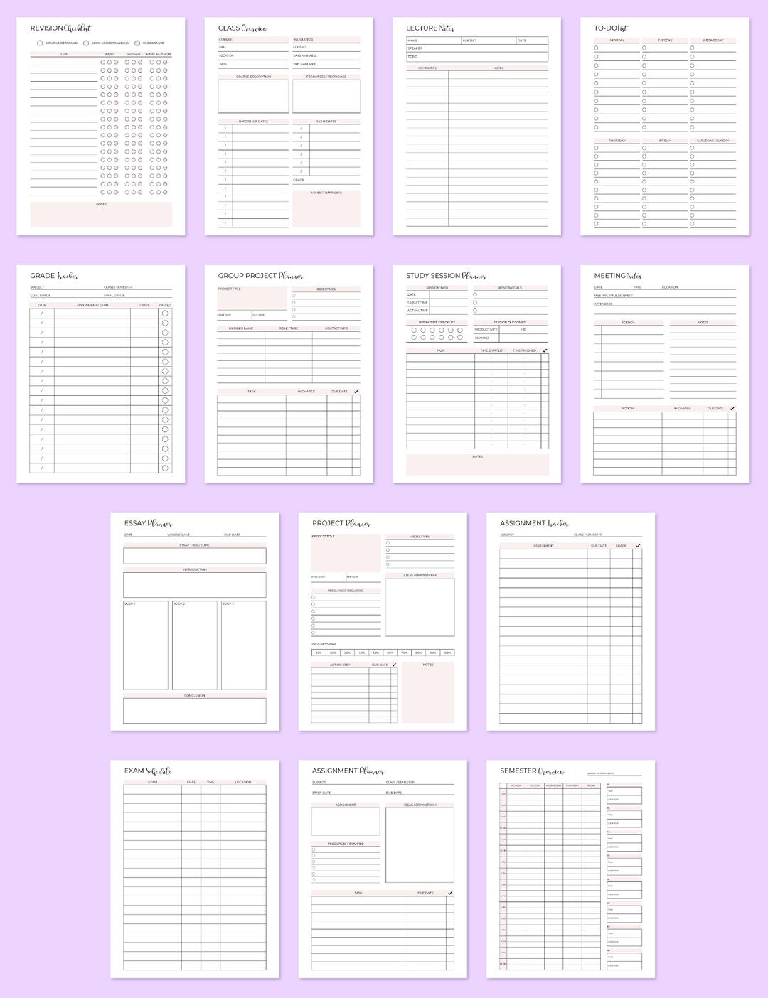 Student Planner Expansion Pack