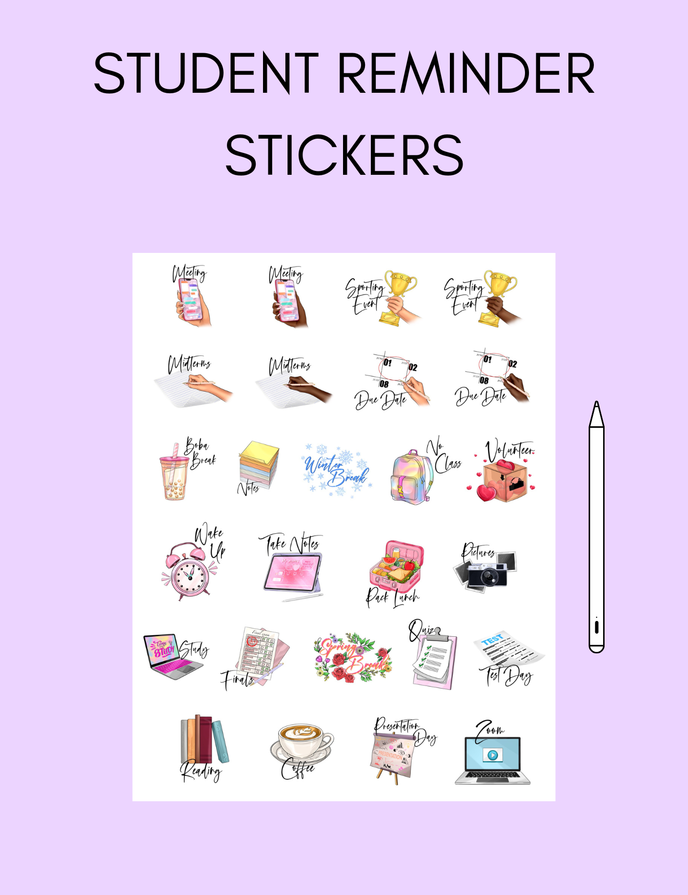 Digital Student Reminder Stickers – Jessica Autumn Planners