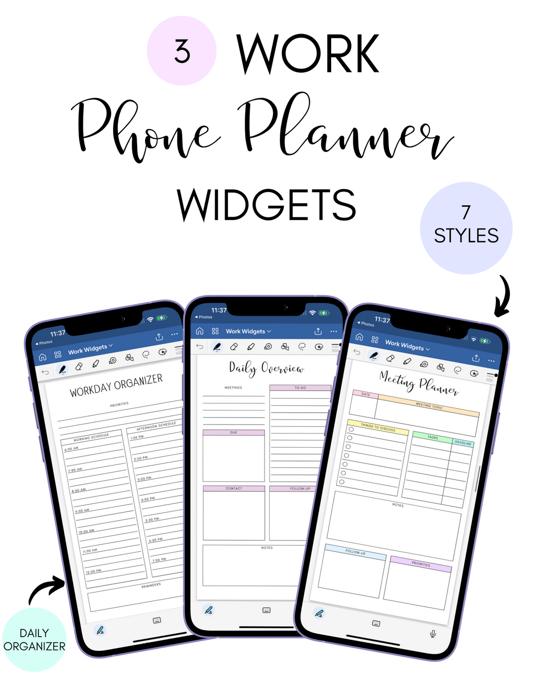 10 Phone Planner Widget Packs