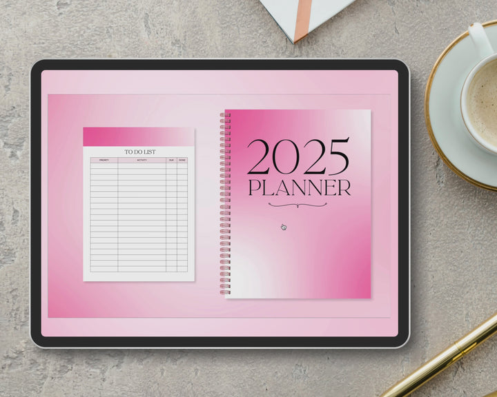 2025 Simply Elegant Digital Planner in Rainbow