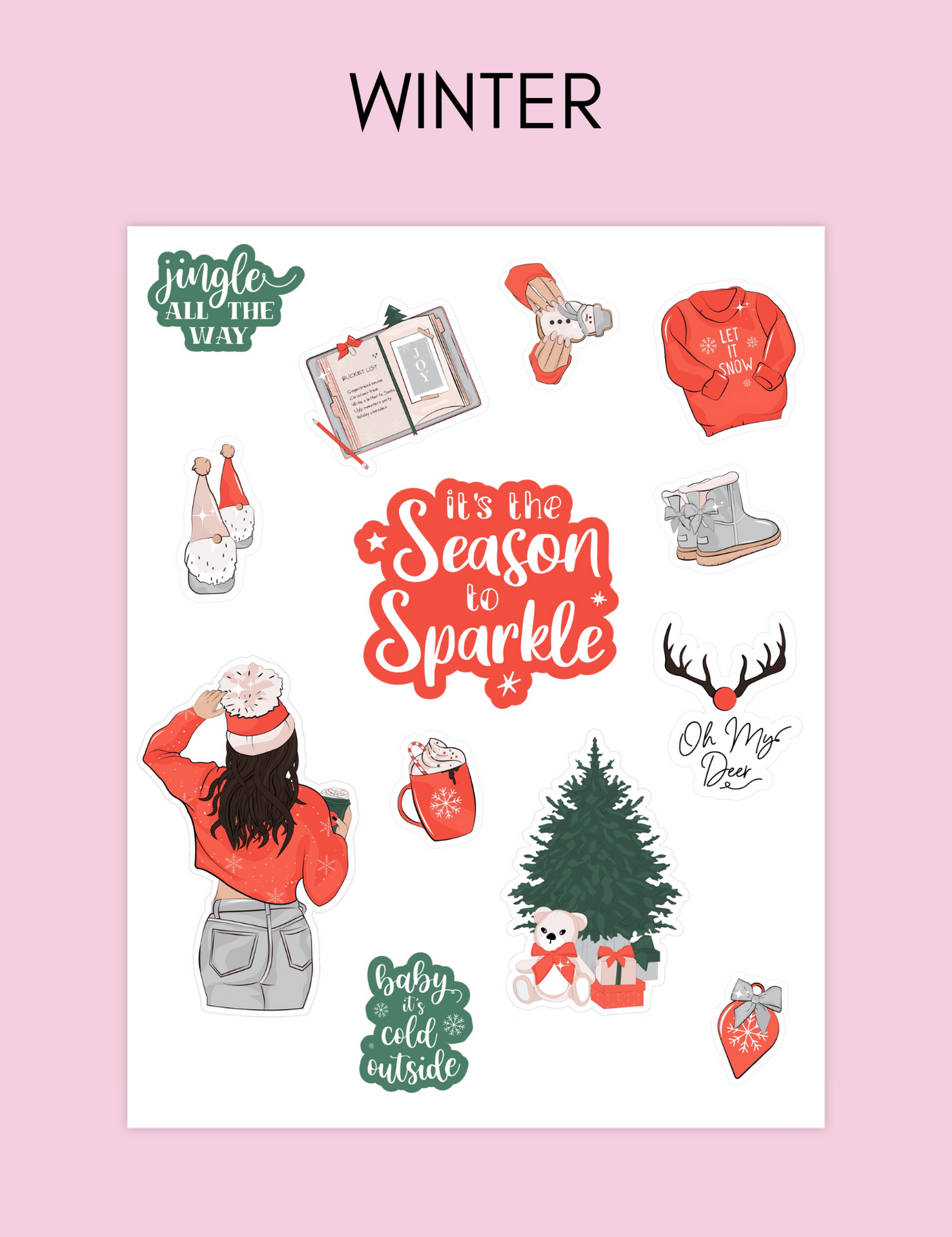 CHRISTMAS Digital Stickers for Goodnotes, Holidays Pre-cropped Digital  Planner Stickers, Bonus Stickers 
