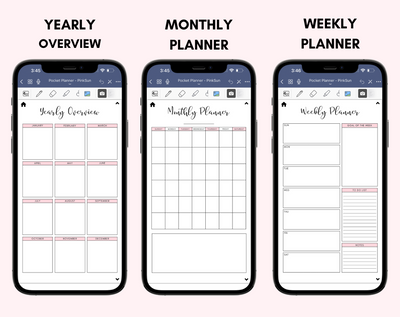 Digital Phone Planner Pink